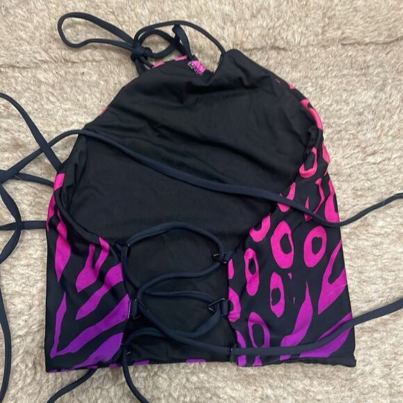 The Attico Animal Print Halter Bikini Top - Picture 6 of 7